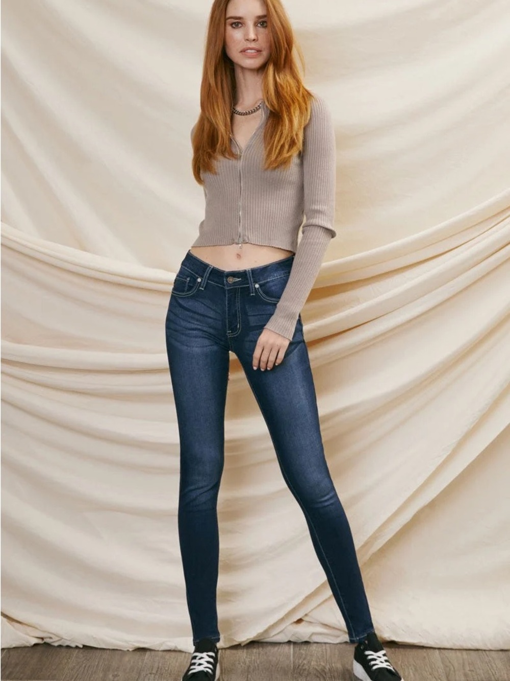 KanCan Dark Blue High-Rise Skinny Jeans